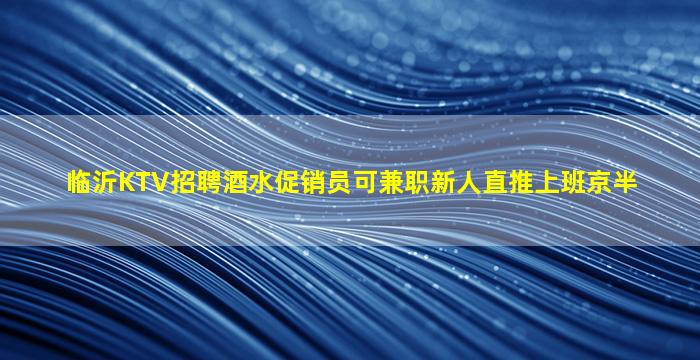 临沂KTV招聘酒水促销员可兼职新人直推上班京半